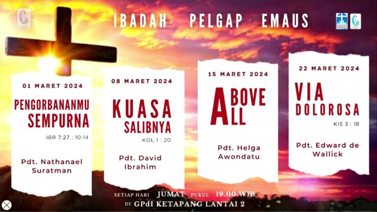 Ibadah PELGAP Emaus | Jumat, 1 Mar 24 | 19.00
